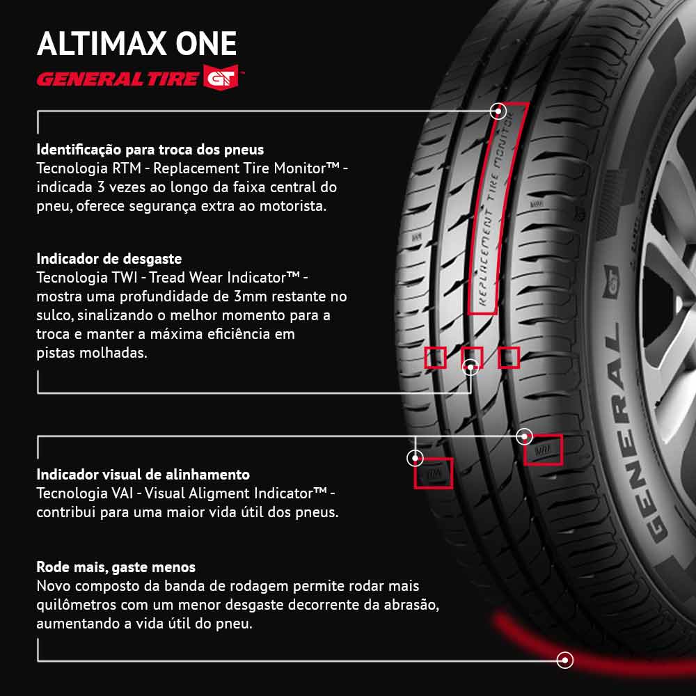 Pneu 175/65 R14 82T Altimax One General Tire by Continental - gpneus